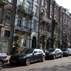 Houses along the busy streets of Amsterdam