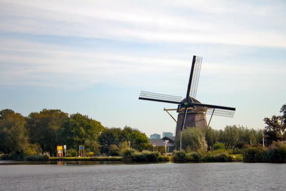 The Riekermolen Windmill near the Amstel River