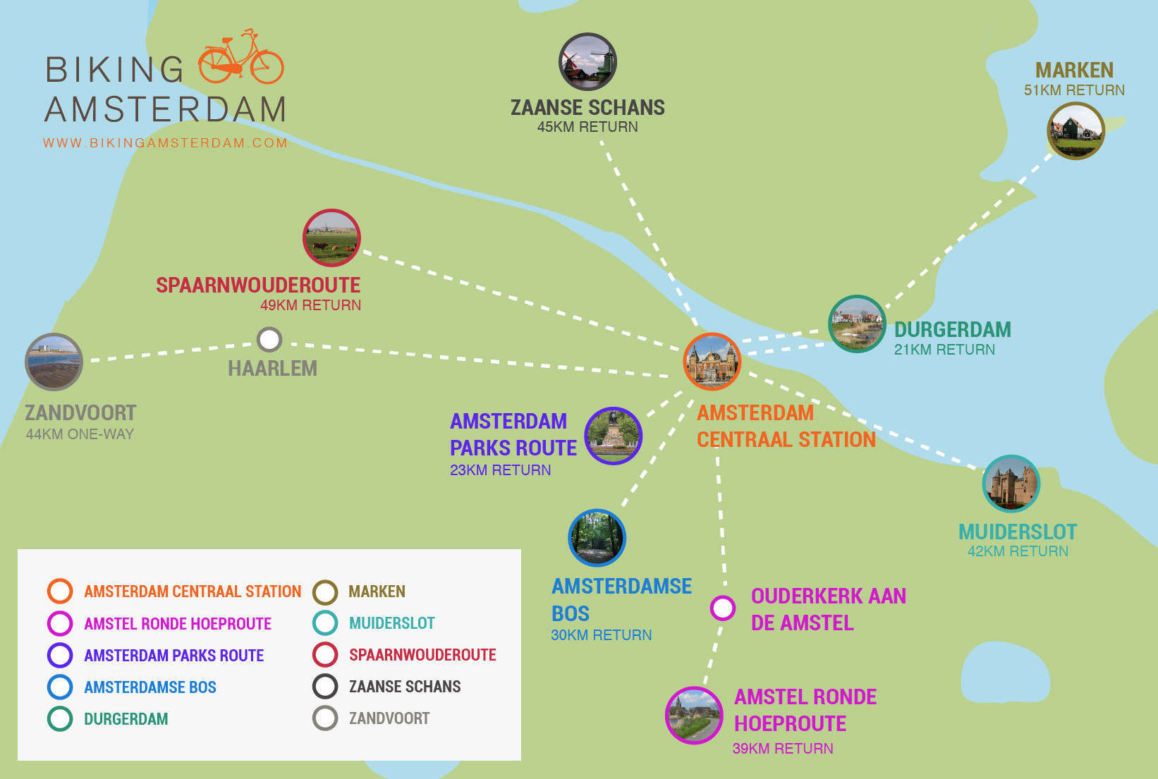 Biking Amsterdam Map