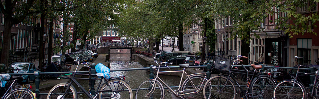 Bikes on a Bridge over an Amsterdam Canal
