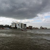 A view from the small ferry, crossing the IJ leaving Amsterdam Central behind