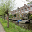 Riding along the bike route through the town of Westzaan